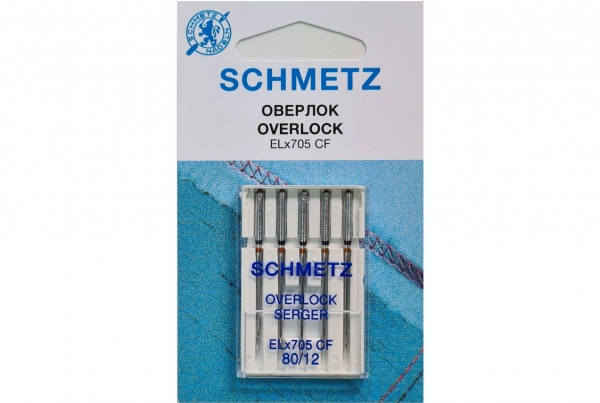 Иглы Schmetz для оверлока ELx705 CF №80, 5 шт в Калининграде